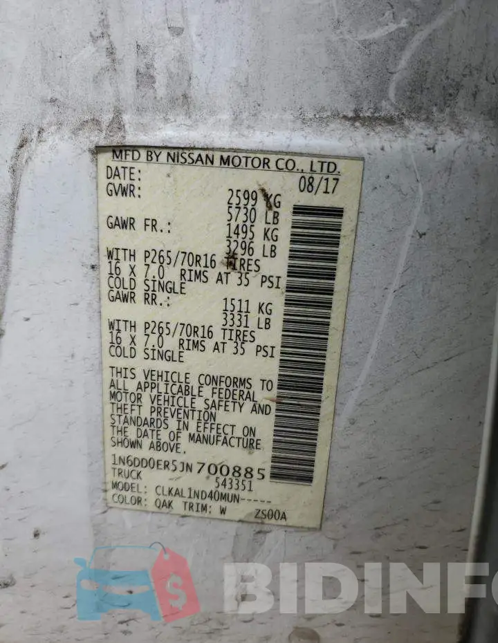 1N6DD0ER5JN700885 Photo# 13