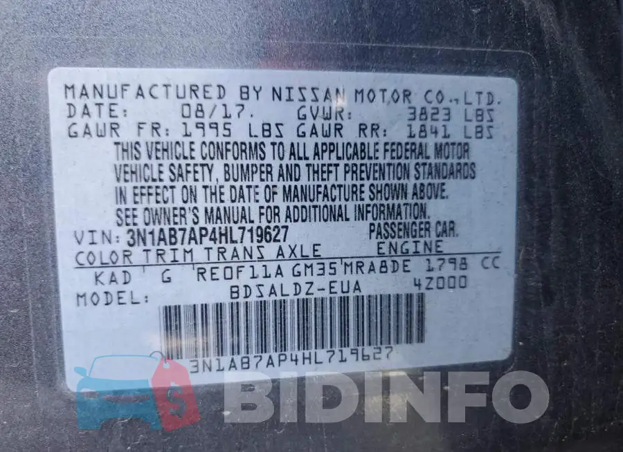 3N1AB7AP4HL719627 Photo# 10