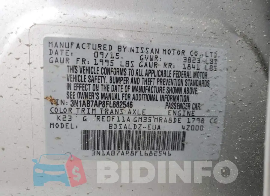 3N1AB7AP8FL682546 Photo# 12