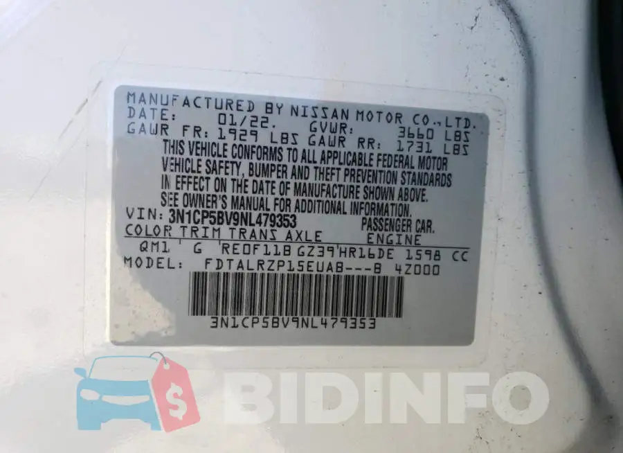 3N1CP5BV9NL479353 Photo# 14