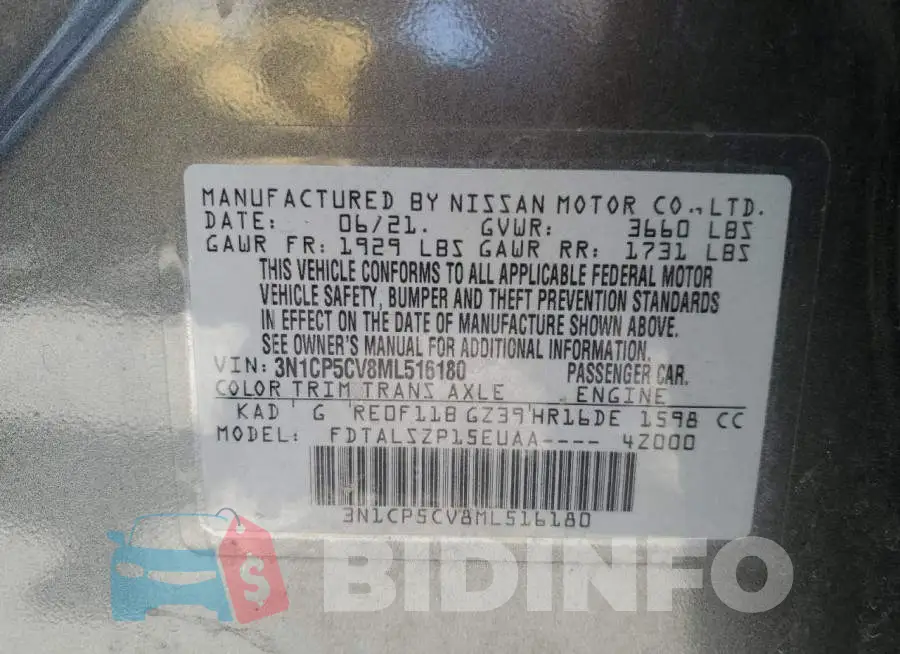 3N1CP5CV8ML516180 Photo# 10