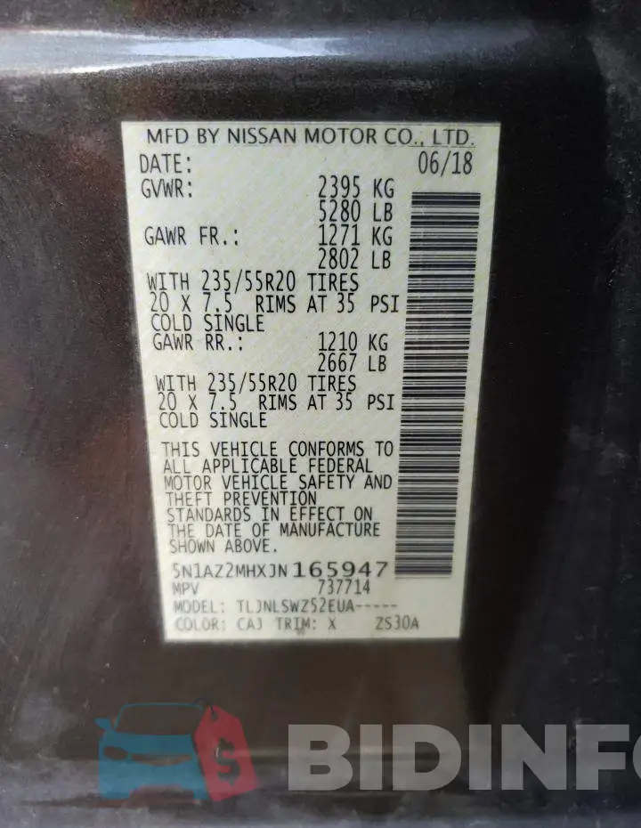 5N1AZ2MHXJN165947 Photo# 12