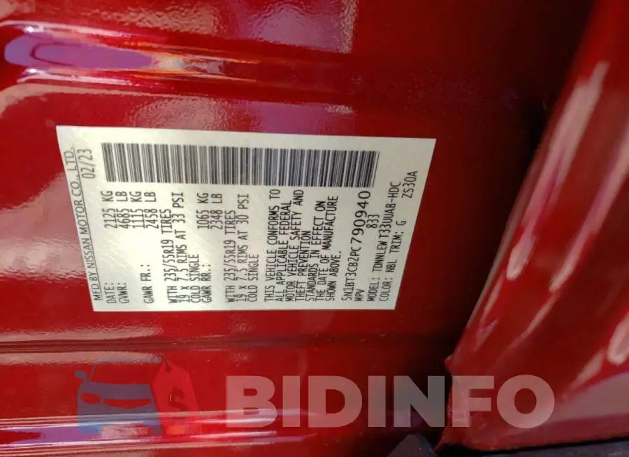 5N1BT3CB2PC790940 Photo# 13