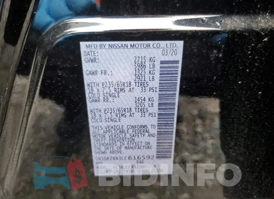 5N1DR2BN3LC616592 Photo# 13