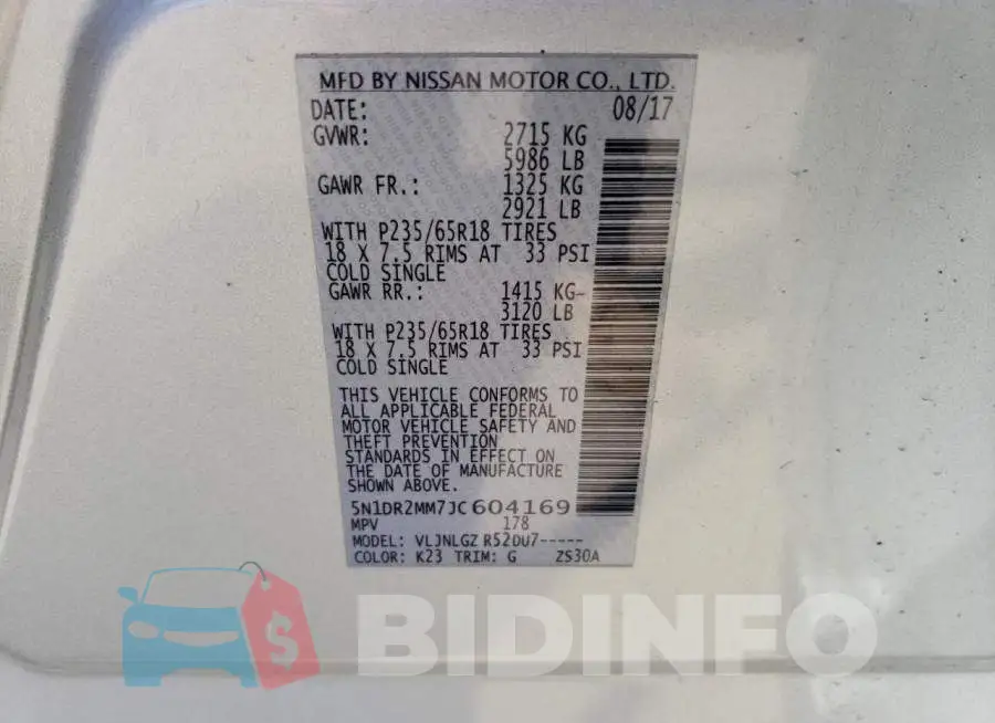 5N1DR2MM7JC604169 Photo# 12