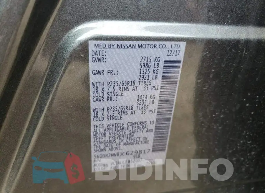 5N1DR2MN8JC629817 Photo# 14