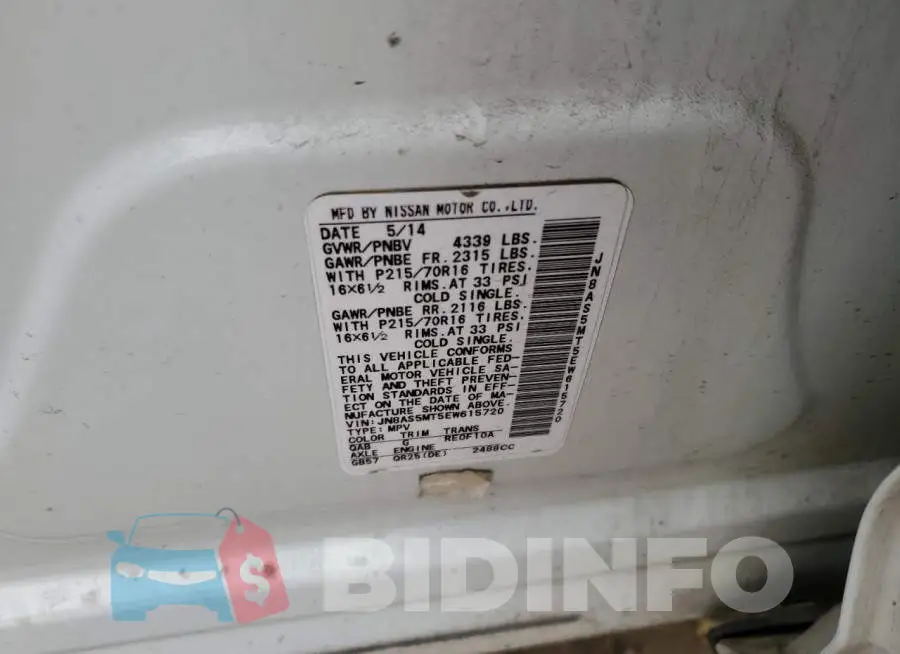 JN8AS5MT5EW615720 Photo# 13