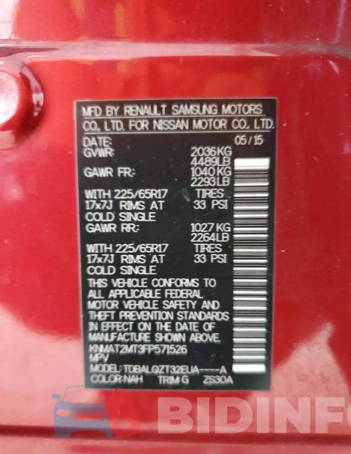 KNMAT2MT3FP571526 Photo# 14