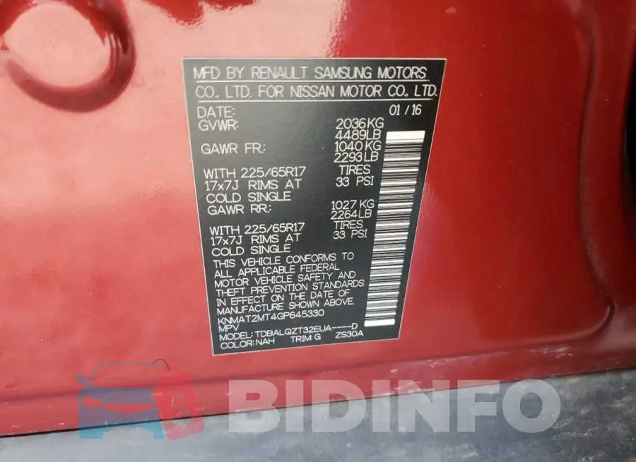 KNMAT2MT4GP645330 Photo# 12