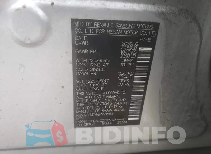 KNMAT2MT4GP721564 Photo# 13