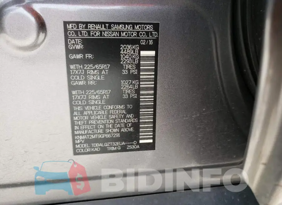 KNMAT2MT9GP667291 Photo# 12