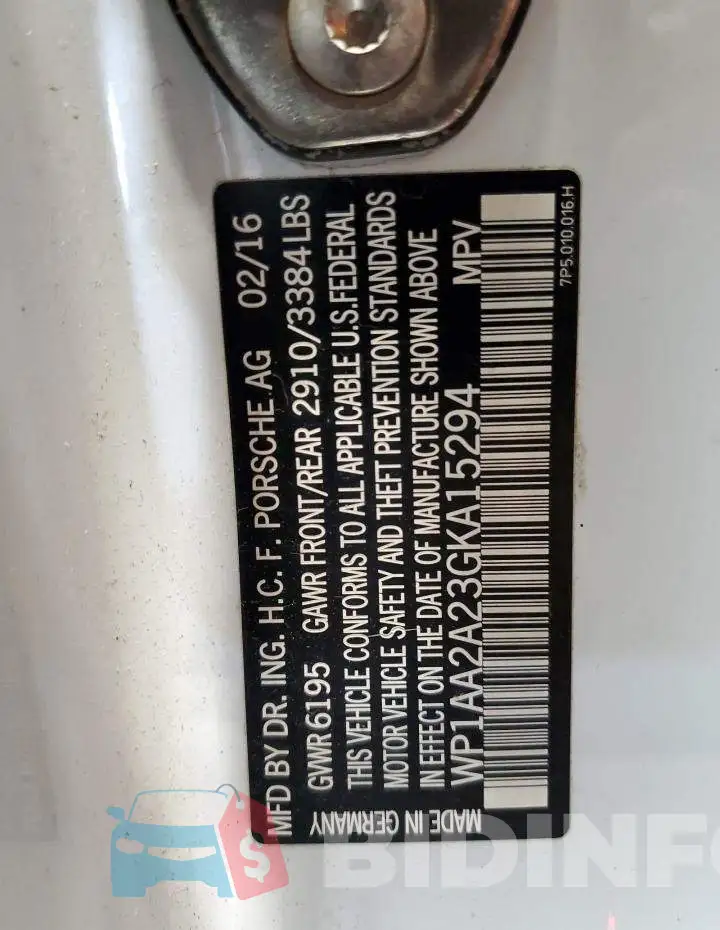 WP1AA2A23GKA15294 Photo# 10