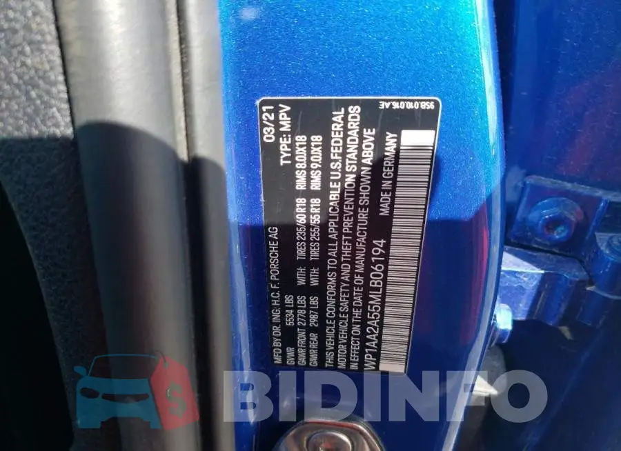 WP1AA2A55MLB06194 Photo# 13