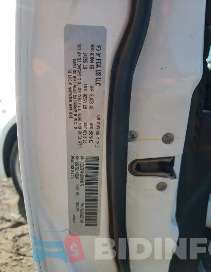 1C3CDFAA1GD704176 Photo# 12