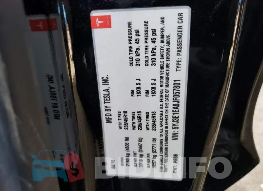 5YJ3E1EA8JF057801 Photo# 13