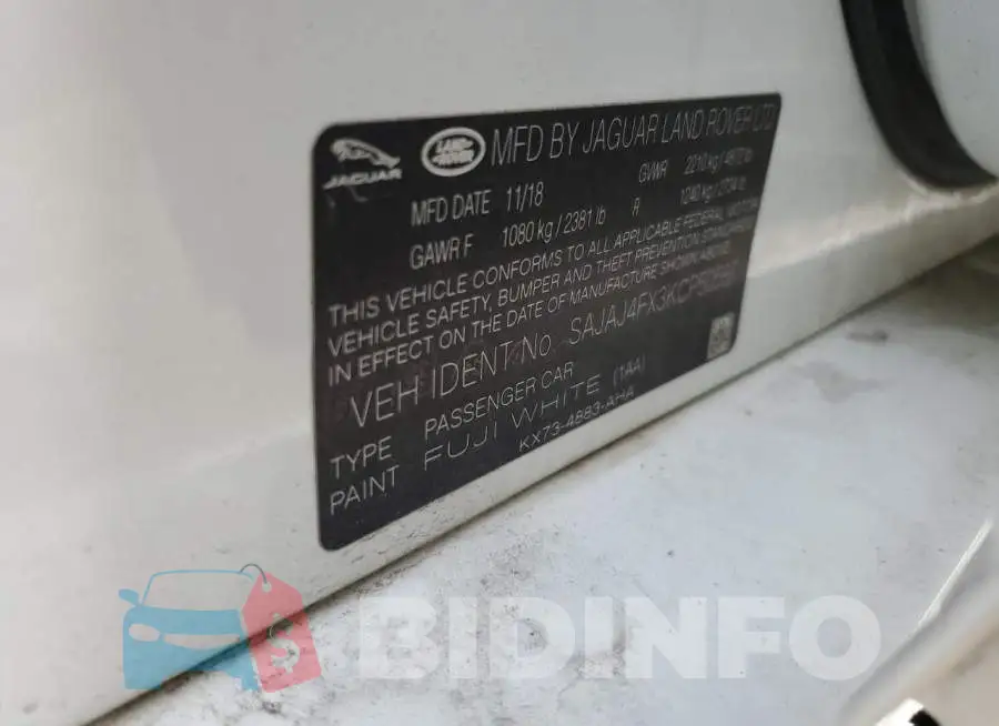 SAJAJ4FX3KCP50587 Photo# 12