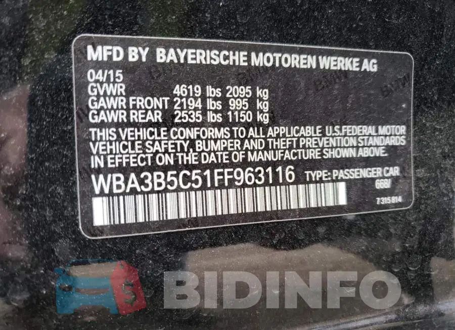 WBA3B5C51FF963116 Photo# 12