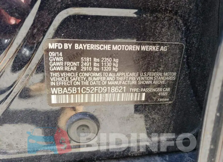 WBA5B1C52FD918621 Photo# 12