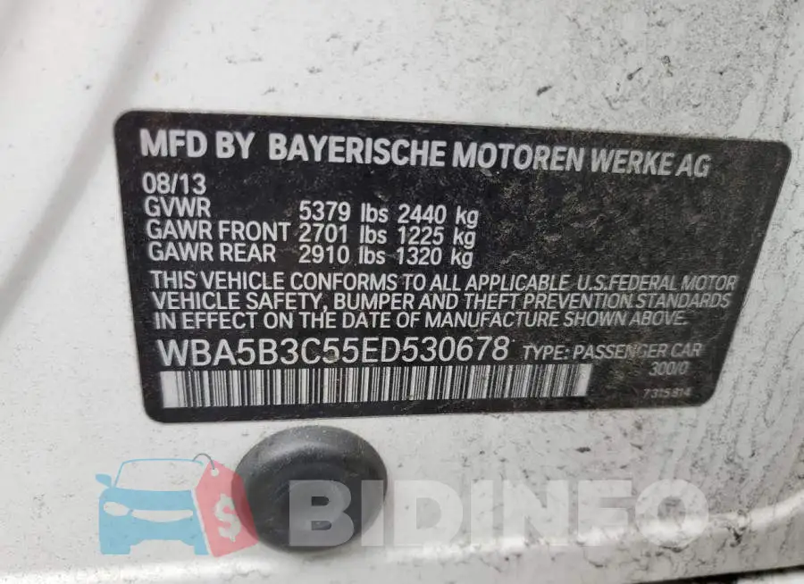 WBA5B3C55ED530678 Photo# 12