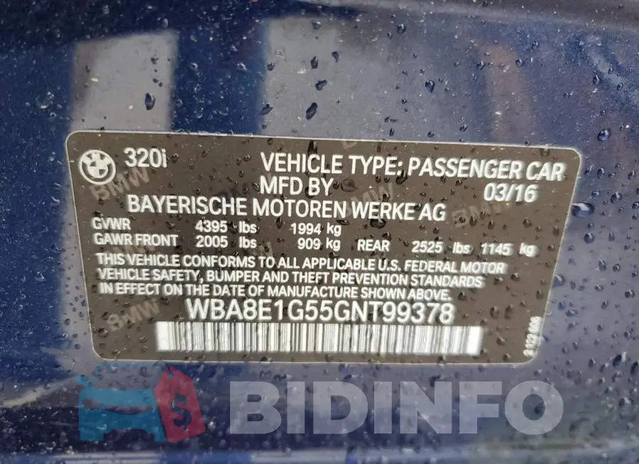 WBA8E1G55GNT99378 Photo# 12