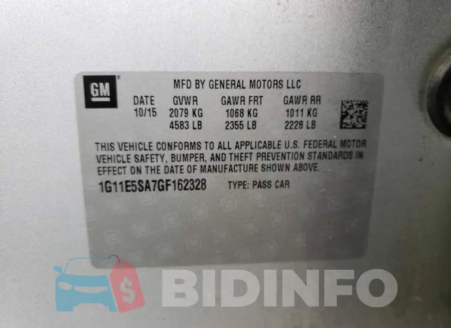 1G11E5SA7GF162328 Photo# 12