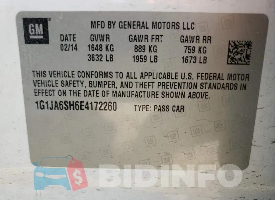 1G1JA6SH6E4172260 Photo# 12