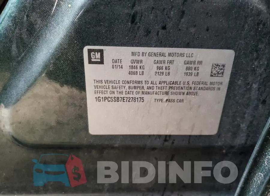 1G1PC5SB7E7278175 Photo# 13
