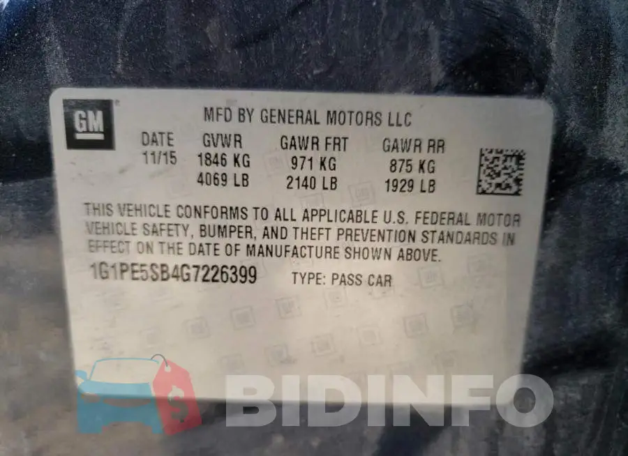 1G1PE5SB4G7226399 Photo# 12