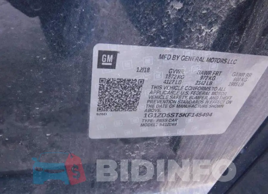 1G1ZD5ST5KF145494 Photo# 12