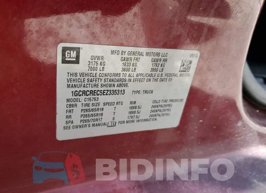 1GCRCREC5EZ335313 Photo# 12