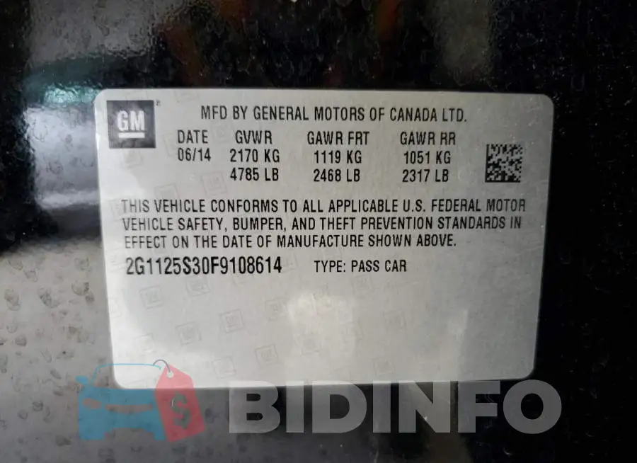 2G1125S30F9108614 Photo# 12