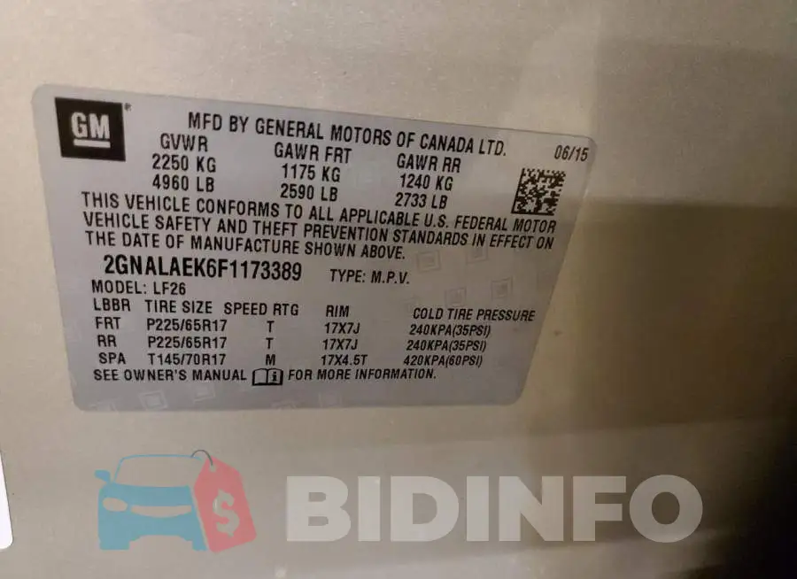 2GNALAEK6F1173389 Photo# 12