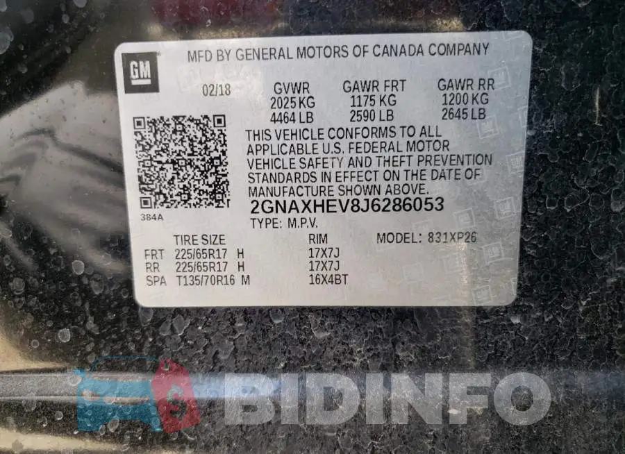 2GNAXHEV8J6286053 Photo# 13