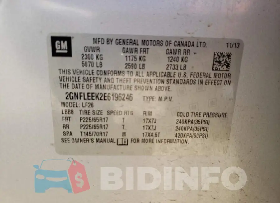 2GNFLEEK2E6196246 Photo# 10
