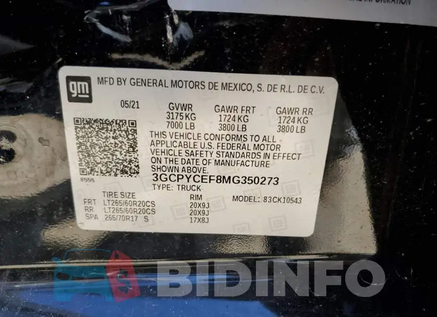 3GCPYCEF8MG350273 Photo# 13