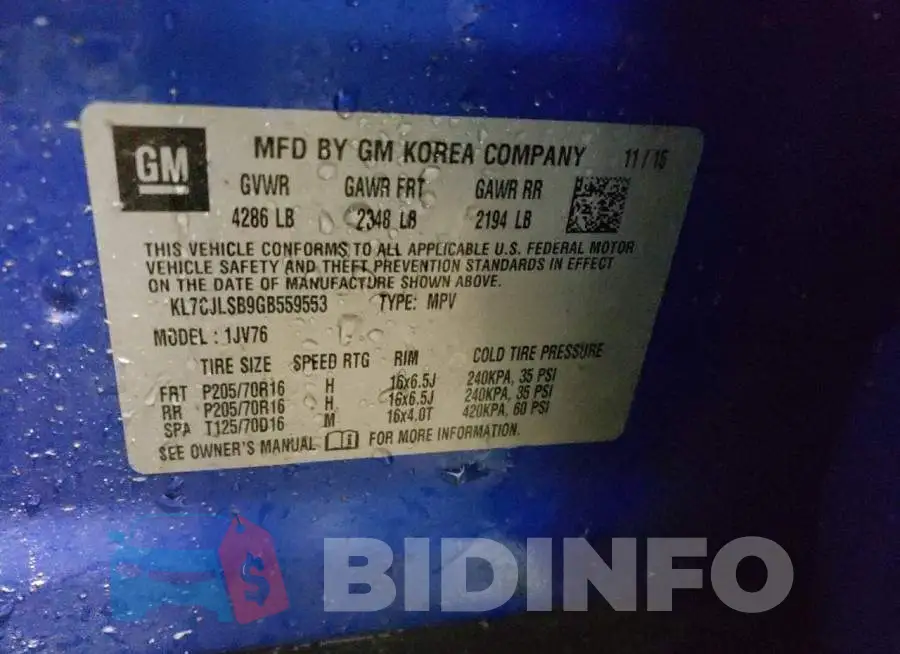 KL7CJLSB9GB559553 Photo# 14