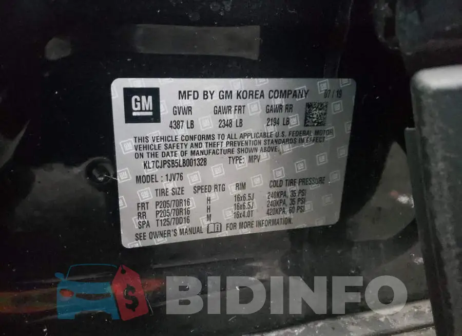 KL7CJPSB5LB001328 Photo# 12