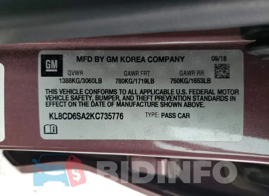 KL8CD6SA2KC735776 Photo# 13