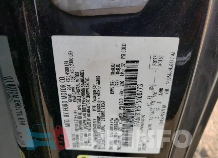 1FA6P8TH5F5400773 Photo# 12
