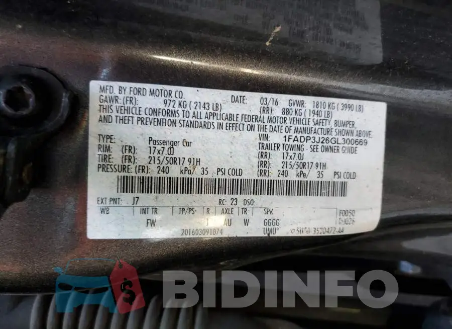 1FADP3J26GL300669 Photo# 12