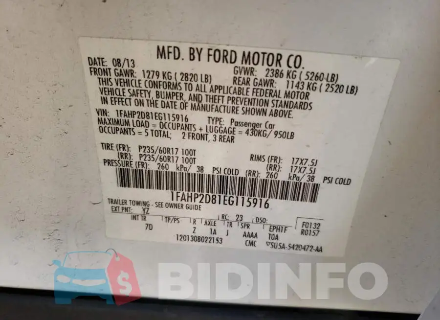 1FAHP2D81EG115916 Photo# 12