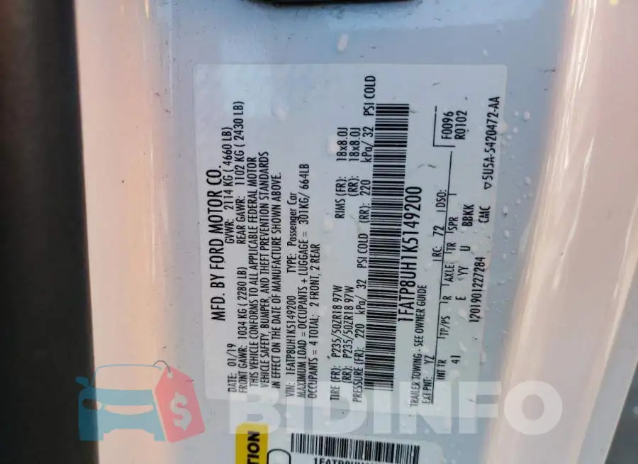 1FATP8UH1K5149200 Photo# 13