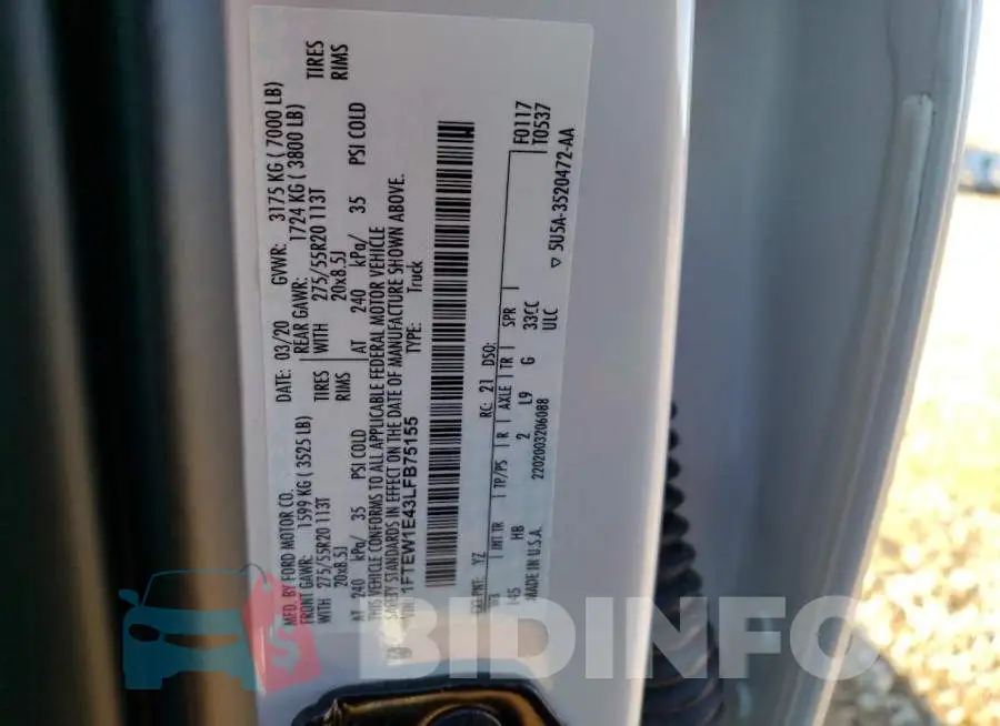 1FTEW1E43LFB75155 Photo# 13