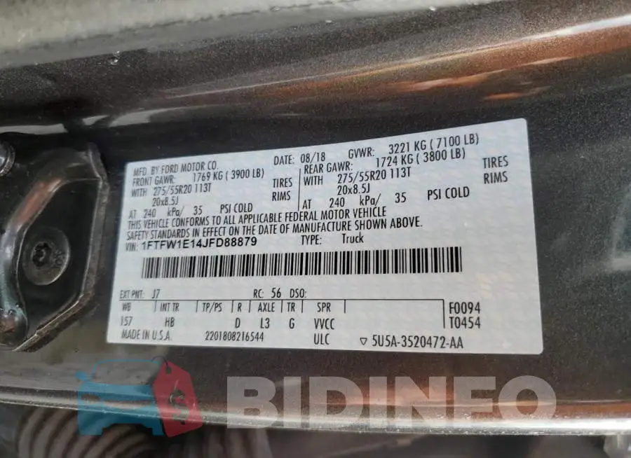 1FTFW1E14JFD88879 Photo# 12
