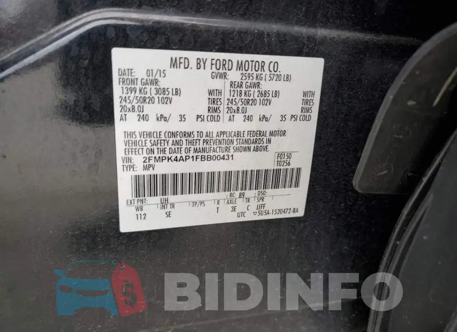 2FMPK4AP1FBB00431 Photo# 13