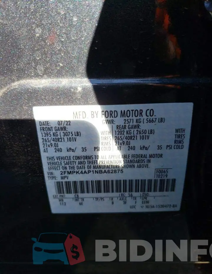 2FMPK4AP1NBA62875 Photo# 12