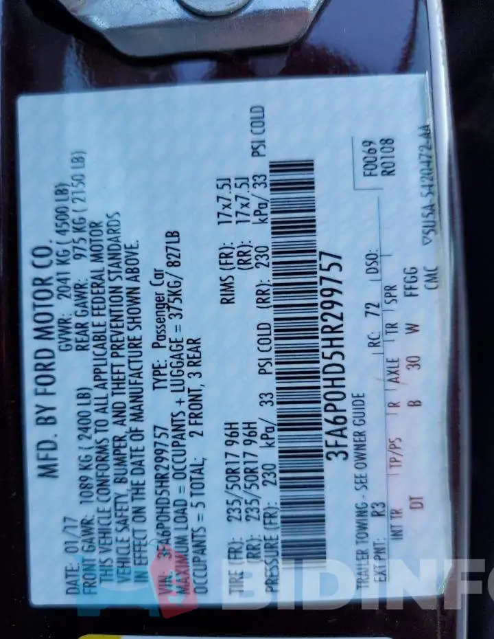 3FA6P0HD5HR299757 Photo# 13