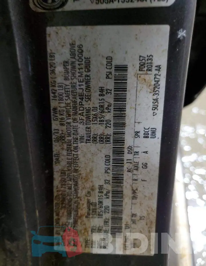 3FADP4EJ1EM110006 Photo# 12
