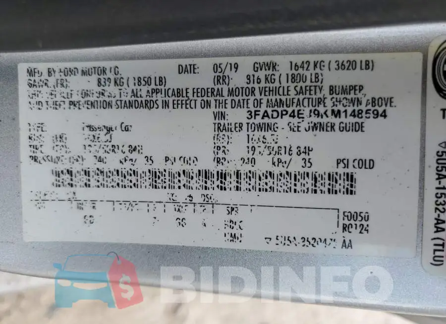 3FADP4EJ9KM148594 Photo# 12