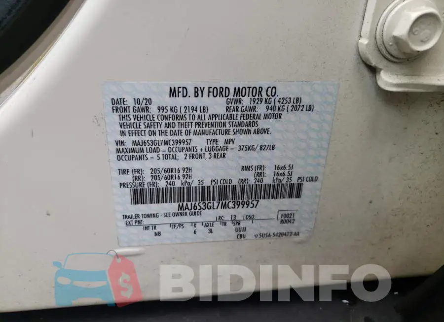 MAJ6S3GL7MC399957 Photo# 10